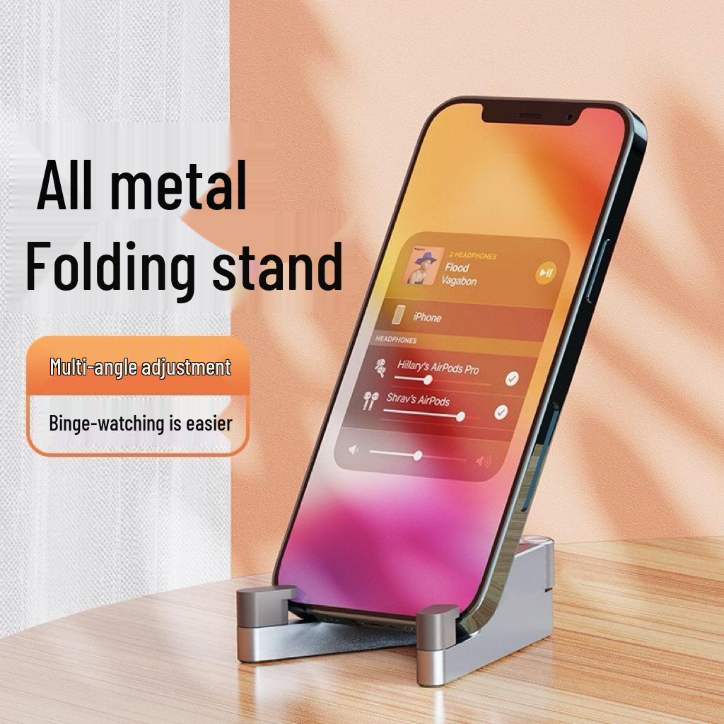 V-Shaped Aluminum Foldable Desktop Phone & Tablet Stand with Printable Logo
