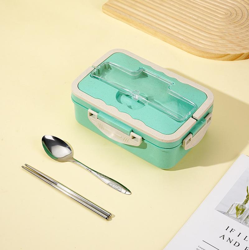 Wheat Straw Insulated Microwave-Safe Bento Lunch Box for Office & Students