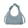 High-End Women's Denim Pleated Dumpling Tote Bag - Autumn/Winter 2026 Collection
