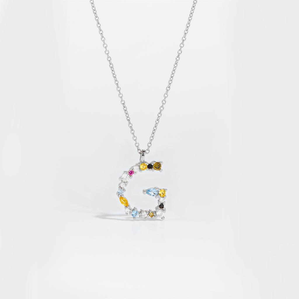 925 Sterling Silver Gold Letter M Pendant Initial F Alphabet Necklace Monogram Opals 2020 Women Accessories Jewelry