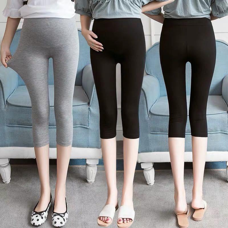 Maternity leggings summer thin seven-point pants loose large size pregnancy support shorts nine-point pants summer small women