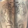 Medieval Etched Dragon Templar Shield Metal Shield Larp Cosplay  Display Shield Halloween Costume