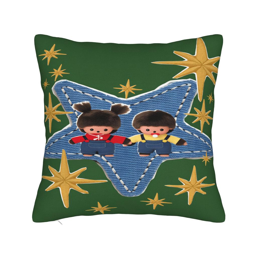 M-Monchhichis Pillowcases  Novelty Pillow Case For Sofa Car Home Decor Graphic Pillow Cover