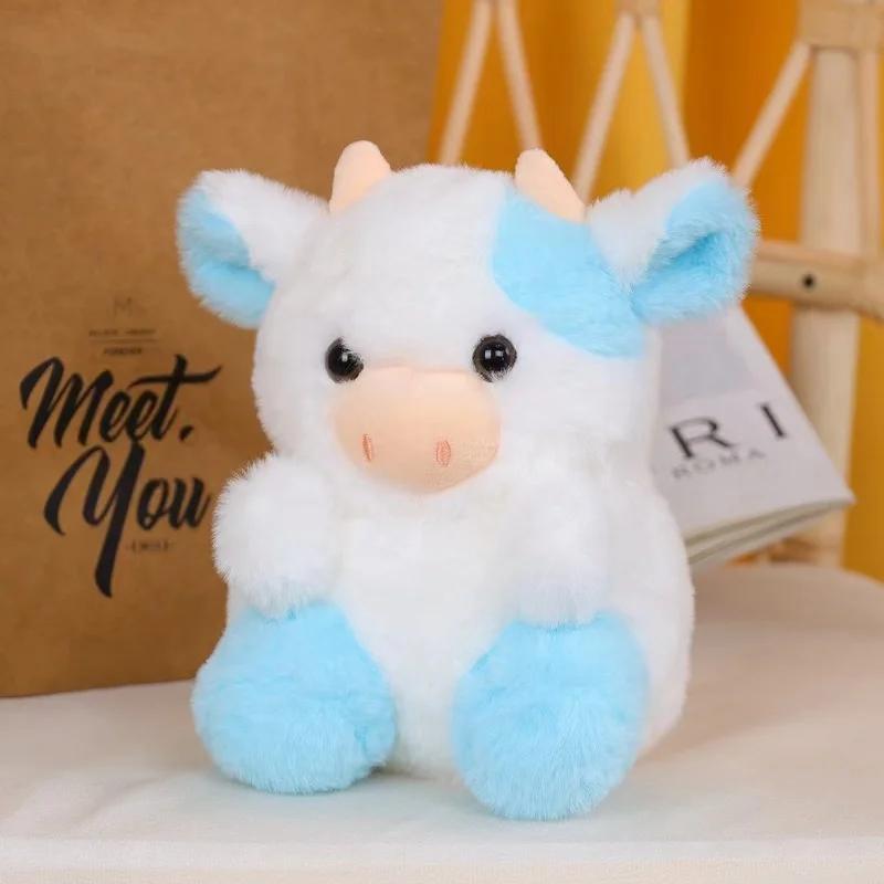 20cm Soft Cute Hair Cow Plush Toy Doll Car Decoration Home Table Decoration Cake Doll Male and Female Birthday Cow Gift
