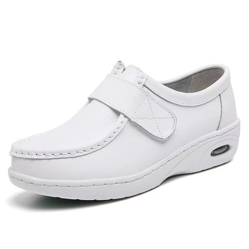 Nurse shoes, autumn new trendy women s shoes, genuine leather thick-soled shoes, and white sneakers 34