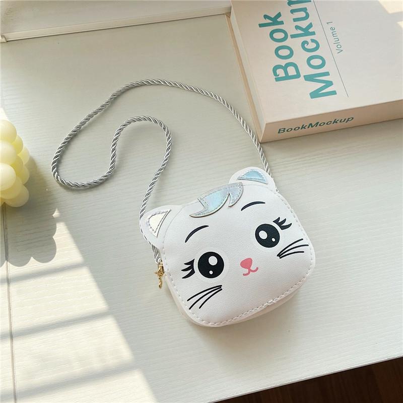 Adorable Cartoon Cat Girls Shoulder Bag 2024 New Fashionable Kids Purse