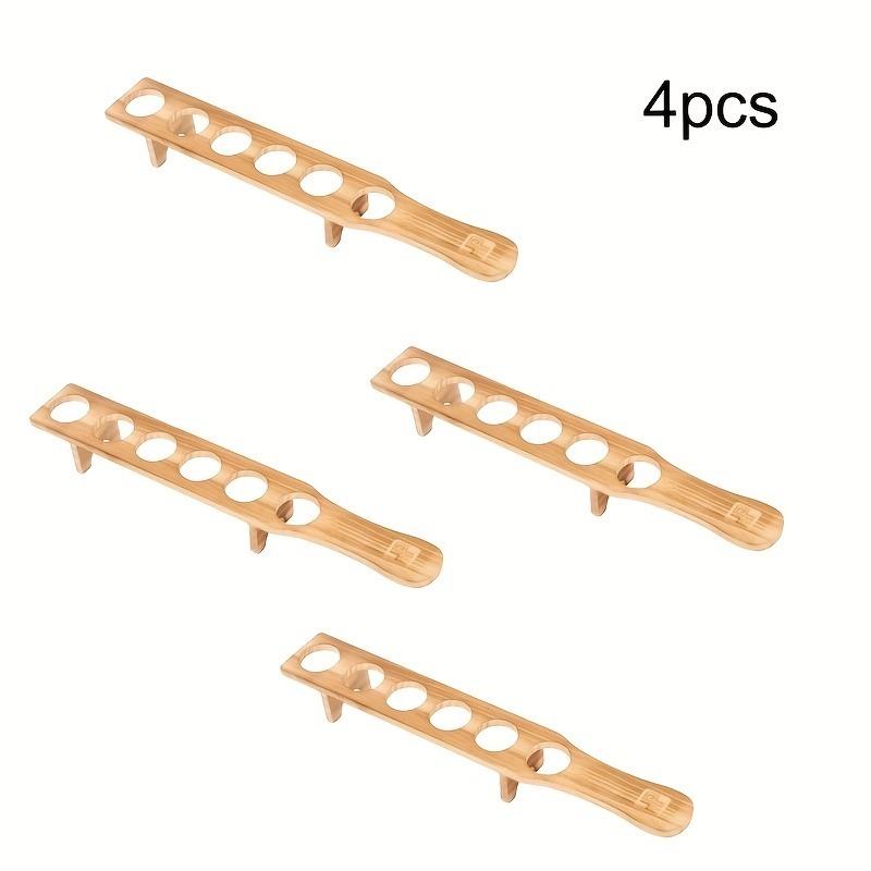 

4pcs Wine Trays Set Wooden Cocktail Mixing Plate Shot Glass Tray Tequila and Cocktail Tasting Wooden Stand Dispenser Glass Rack