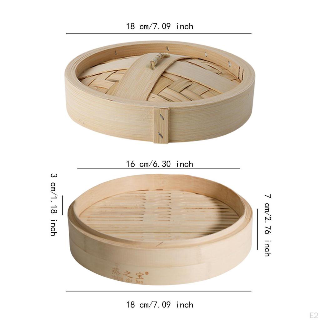 Bambusowy parowar Ręcznie robiony Okrągły Sum & Bun do Baozi Warzyw 18cm