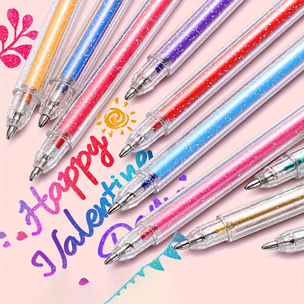 Gel Pens -Glitter Pen Fluorescent Marker Pen Account Pen Glitter Powder Student Practical Gel Pen Color Pen Quicksand Pen