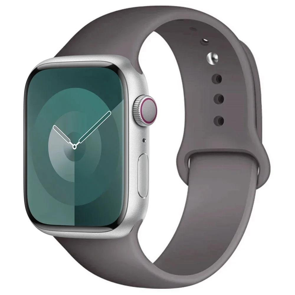 Silicone Strap For Apple Watch band 45mm 44mm 41mm 42mm 40mm 49mm 38mm correa bracelet iWatch series 9 8 5 4 3 8 6 SE 7 Ultra 2