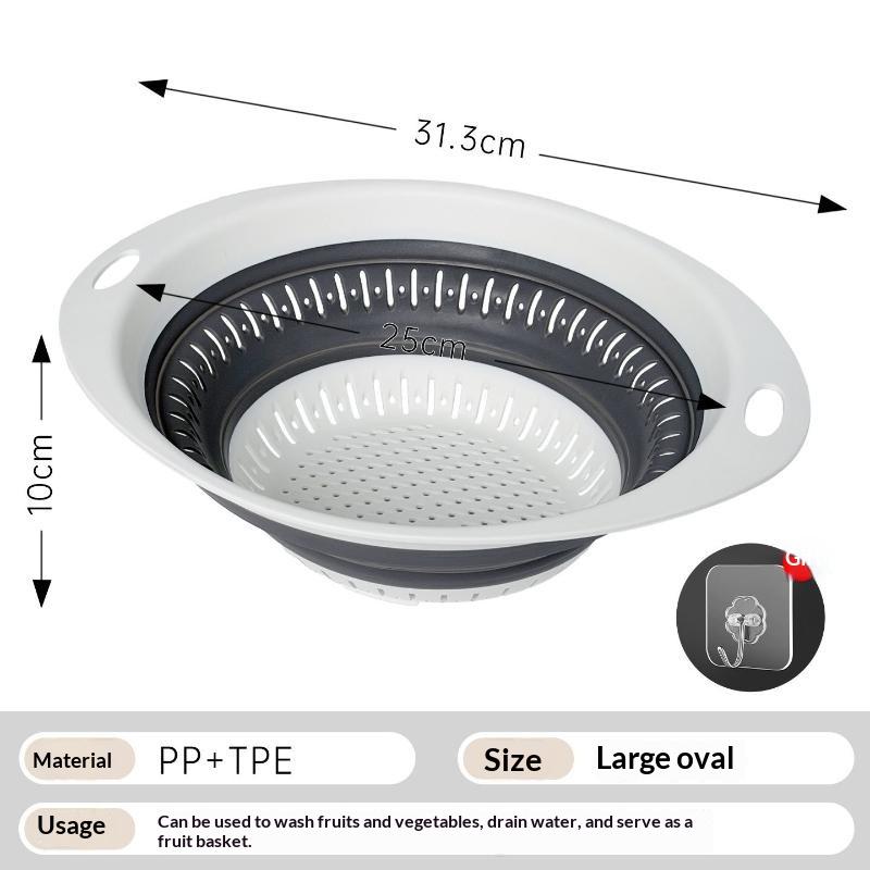 Silicone Folding Drainer Basket Portable Kitchen Fruit Vegetable Washing Folding Storage Kitchenware Drain Bowl