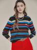 MAXZA Multi-Stripe Pattern Round Neck Knit