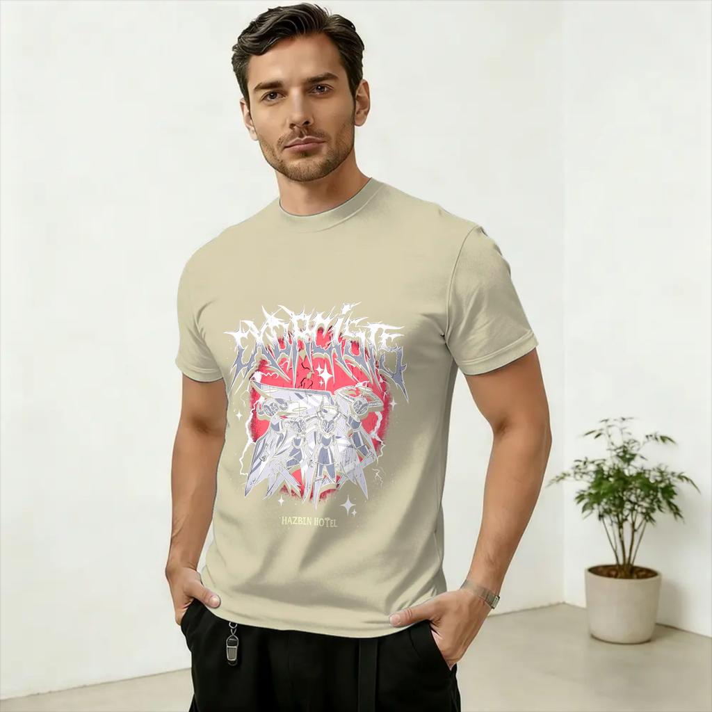Hazbins Hoteling Vox Solo Metal Cotton T-Shirt For Unisex Summer Y2K Funny T Shirts O-Neck Hippie Tee Shirt Big Size Tops