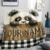 1PC Custom Name Panda Love Heart Theme Patterned Flannel Blanket Suitable For All Seasons for Home Decor Warmth and Comfort Gifts Holiday Present_lx