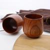 1pc Handcrafted Retro Style Wooden Tea Cup, Durable Outdoor Camping Water Cup With Irregular Pattern