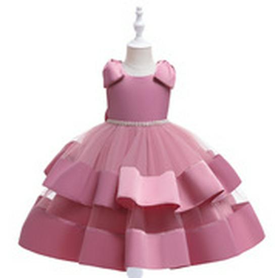 European & American Girls' Princess Mesh Dress for Piano Performances & Birthdays