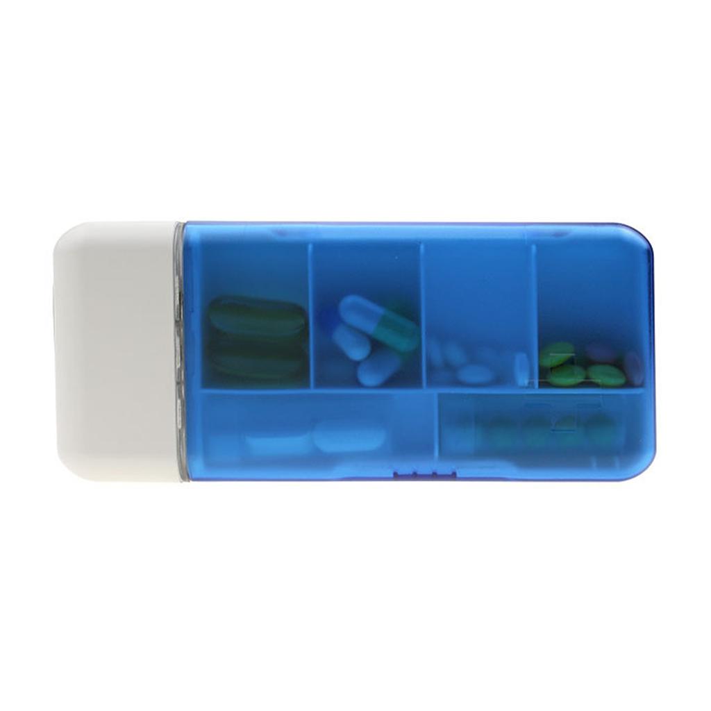 Portable Mini Pill Box with Timer Reminders 6 Compartments Pill Organizer Smart Pill Dispenser with Timer Alarm