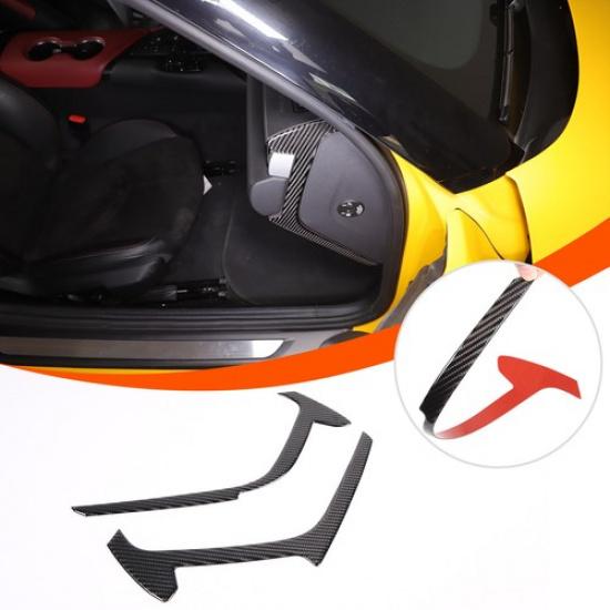 For Toyota Supra A90 19-24 Carbon Fiber Interior Door Anti-collision Cover Trim