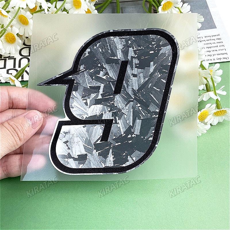 1PC Silver Carbon Fiber Arabic Numerals Motorcycle Stickers Waterproof Vinyl Decals for BMW KTM YAMAHA Kawasaki Suzuki Honda