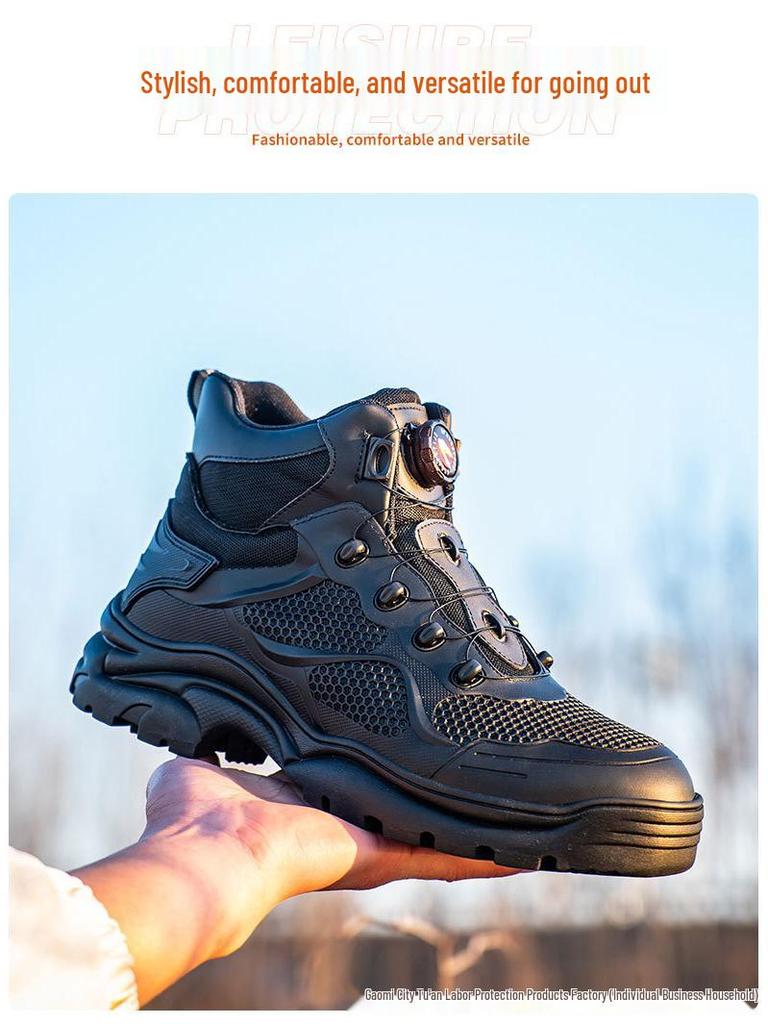 Europäische & Amerikanische High-Top Stahlkappen-Arbeitsstiefel - Leicht, Bequem, Atmungsaktiv, Rutschfest, Durchstichfest, Abriebfest Sicherheitsschuhe