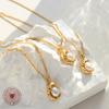 Titanium Steel Gold-plated Cuban Chain Design with Inlaid Irregular Pendant Necklace, Light Luxury Niche Necklace
