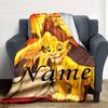 Custom Name Lion Adventure Party Blanket For Couch Bed Plush Cozy Fuzzy Blanket Super Soft Warm Blankets For Fall And Winter 0916267