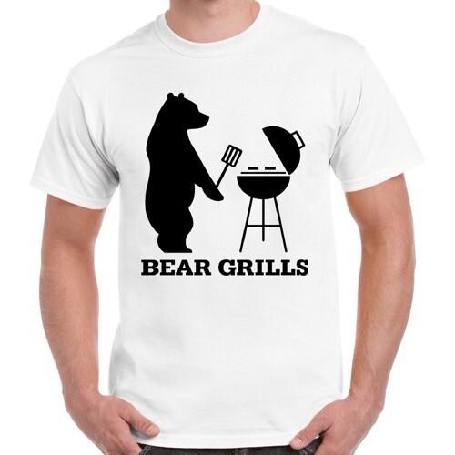 

Bear Grills Funny Men Women Unisex Animal Bbq Vintage Retro T Shirt 2878 L