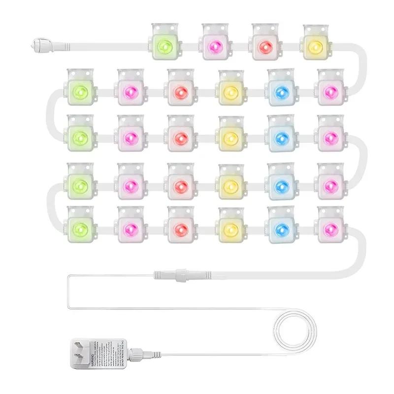 300FT Permanent Outdoor Light String APP Smart RGBIC Eaves LED Lights DIY Scene Modes Christmas Party Lighting Decoration