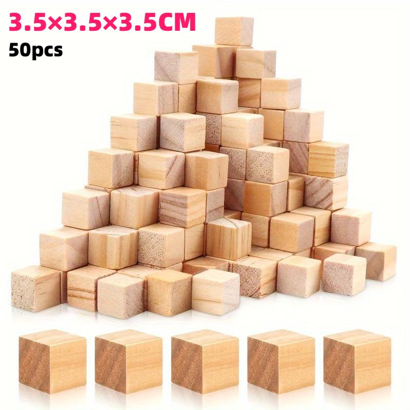20-400pcs Natural Wooden Blocks Small Wood Cubes Smooth-sided Crafting Blocks Supplie for Craft and Puzzle Making DIY Home Decor
