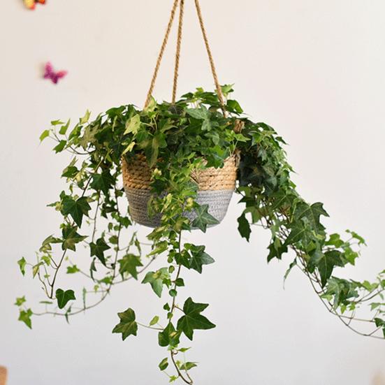 Cachepô Corda de Algodão Pendurado Cesto de Flores Robusto Tecido à Mão Plantador Charme Rústico Suporte de Plantas Vaso para Cultivo de Orquídeas