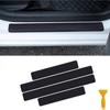 4x Carbon Fiber Car Door Plate Sill Scuff Cover Anti-Scratch Stickers Black