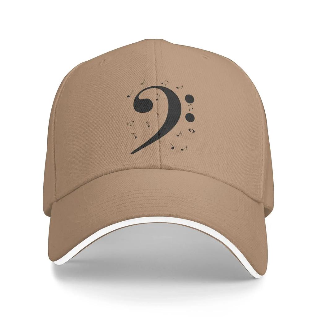 Bass Clef Music Logo Sun Baseball Cap Musical Style FA Spring Fashion Trucker Hat For Men Women Hiking Fishing Baseball Caps