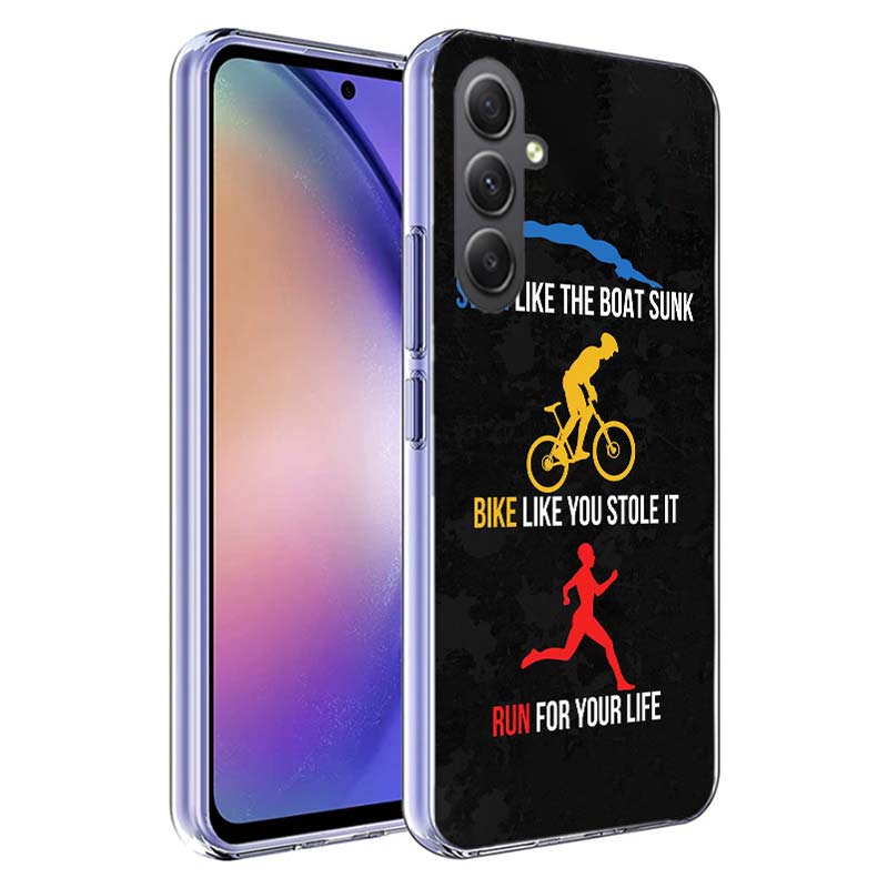 Triathlon Swim Bike Run Phone Case For Samsung A70 A50S A40 A30 A20E A16 A26 A36 A56 A17 Galaxy Note 20 10 9 8 A71 A51 A41 A31 A