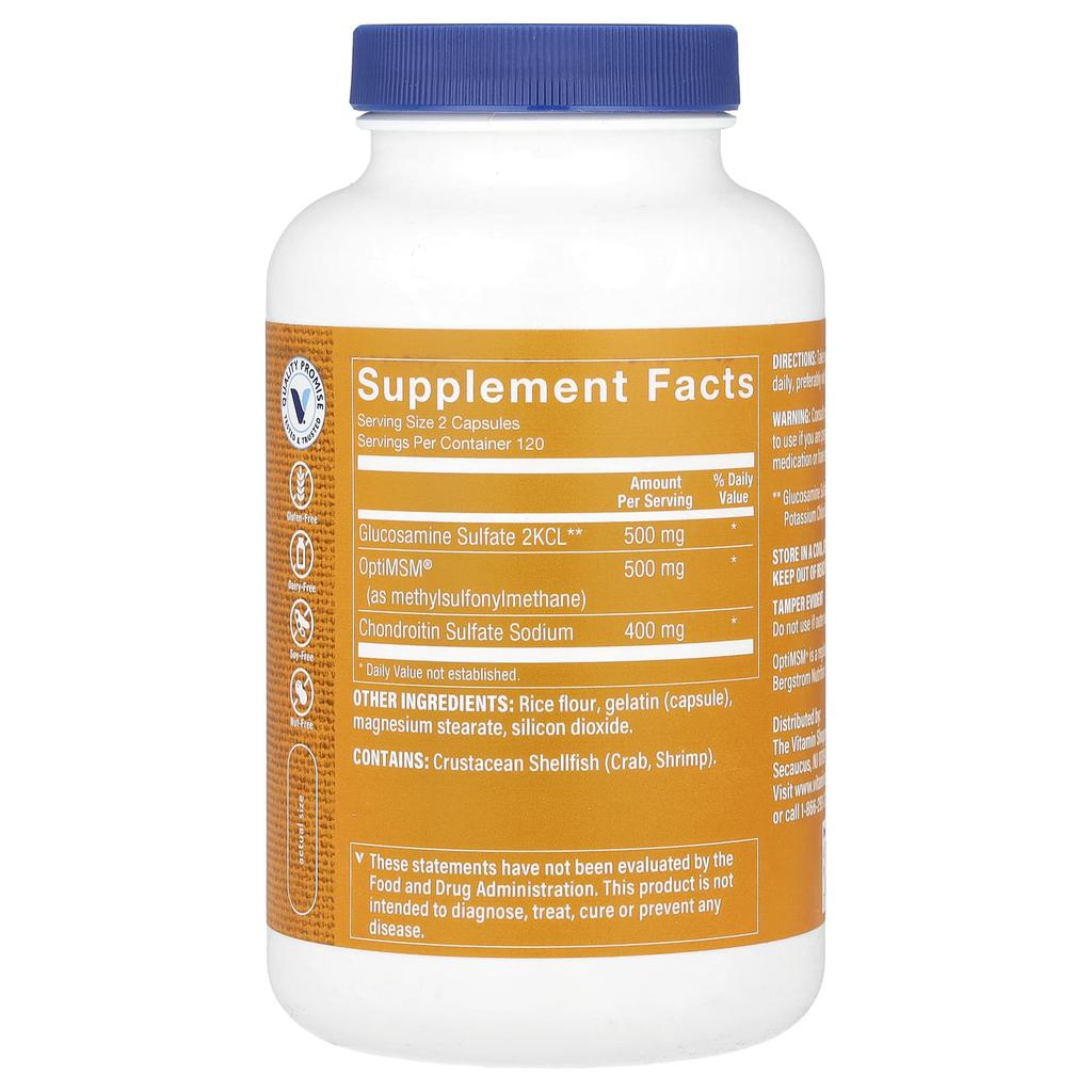 the Vitamin Shoppe Glucozamină Condroitină MSM, 240 Capsule