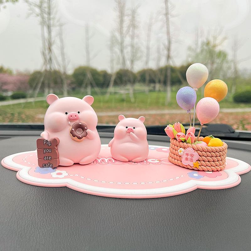 Cute Pig Nannan Car Interior Ornament - Creative Decompression Decor for Women