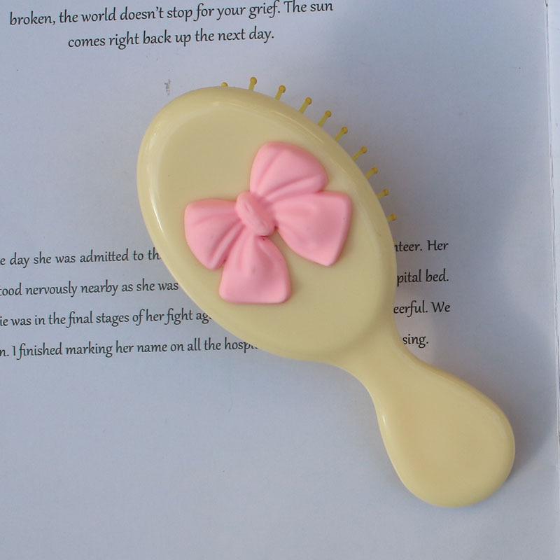 Cute Pink Bow Soft Girl Portable Portable Mini Folding Air Cushion Comb Airbag Comb Small Comb Massage Comb