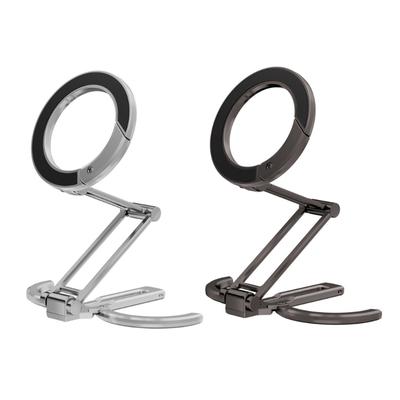 Portable Aluminum Phone Holder Foldable Magnetic Adsorption 360 Rotation Adjustable for Phones Within 4.5 To 7 Inch