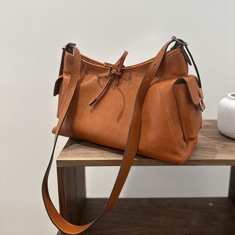 Johnature Casual Tote Bag Genuine Leather Soft Cowhide Large Capacity Simple Commuting Women's Shoulder Bags