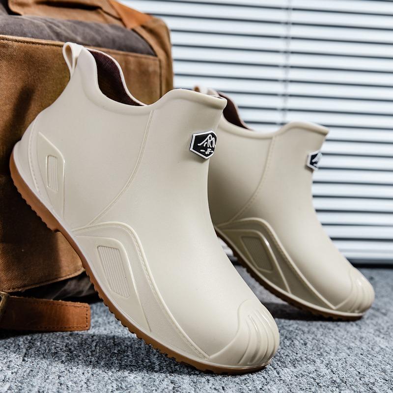 Leichte kurze Regenschuhe Herren Wasserschuhe Lieferservice Fahrer Spezial-Gummistiefel Küche Angeln Herren Wasserdicht und Rutschfest Gummischuhe