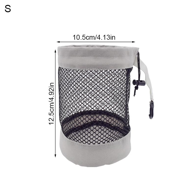 1PC Golf Ball Pouch Bag - High-Quality Mesh Nylon Drawstring Closure with Convenient Hanging Plastic Clip for Easy Storage
