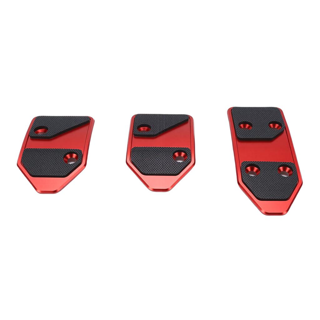 Accelerator Brake Clutch Pedal Covers Non Slip Rubber and Aluminum Stylish Car Foot Pedal Pads Red