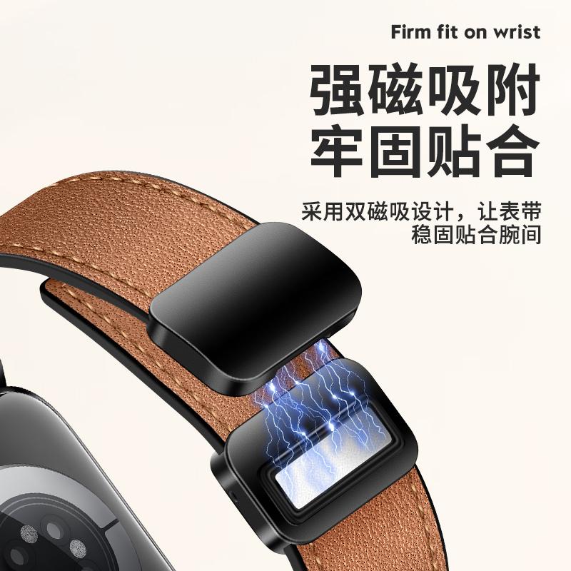Silicone+Leather Strap for Apple Watch 11 10 42mm 46mm Ultra 3 49mm Magnetic Bracelet iWatch 9 8 7 6 5 SE3 45/41mm 40/44mm Band