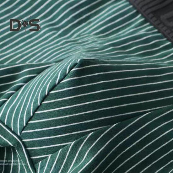 Men Boxer Underwear Mid-rise Striped Print Patchwork Color Thin Shorts Briefs Quick Drying U-convex Panties