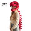 Halloween Party Dekoration Dinosaurierskelett Kostüm, 3D Spinosaurus Schädel Maske Kopfschmuck und Wirbelsäule, Requisite Plüsch Kapuze Kostüm für Halloween, Cosplay,