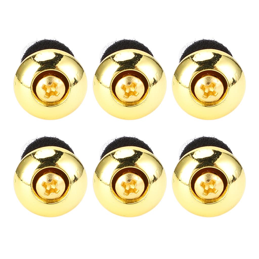 6pcs Guitar Strap Button Smoothly Iron Guitar Strap Locks Easy Installation Guitar Strap End Pins for Acoustic Guitar
