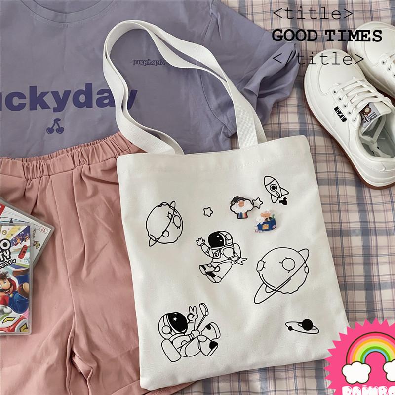 

Холщовая сумка большой вместимости инс наплечная сумка с рисунком космонавта студенческая сумка для репетиторства сумка возможна