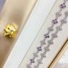 Hot Sale Flower Jewelry Light Luxury Colorful ZIRCON Gold Plated Four-leaf Clover Tennis Bracelet Women