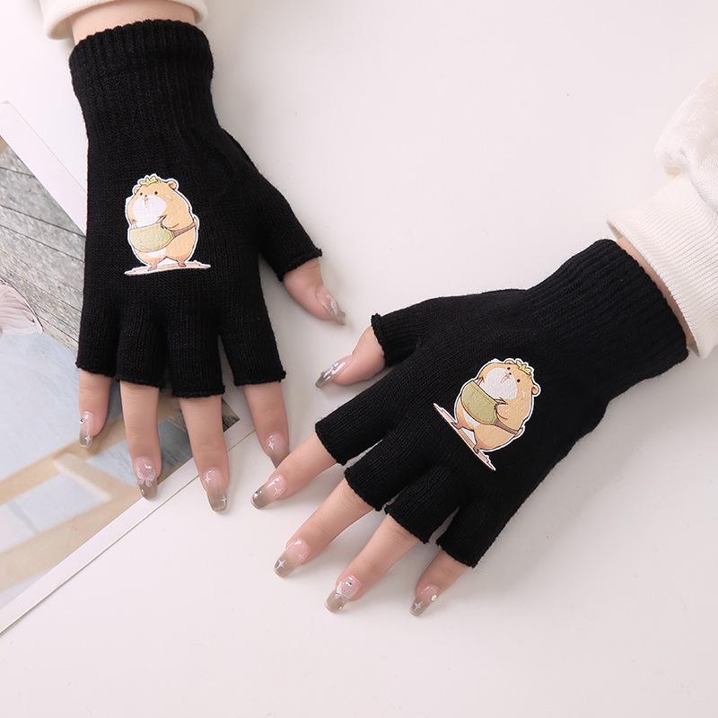 Fingerless Wool Gloves: Touchscreen-Compatible Knitted Cycling Gloves for Autumn and Winter Warmth
