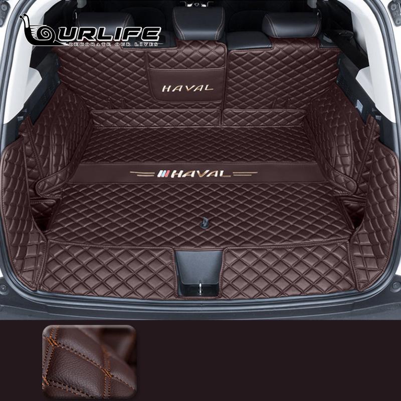 Car Trunk Mats Accessories Interior ECO Friendly Leather For Car Floor Mat Trunk Carpet Beige For Haval Dargo  2022