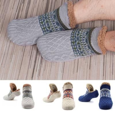 Chaussettes unisexes extensibles, résistantes au froid, anti-boulochage, pour hommes et femmes, chaussures de sol tricotées d'hiver, à usage quotidien